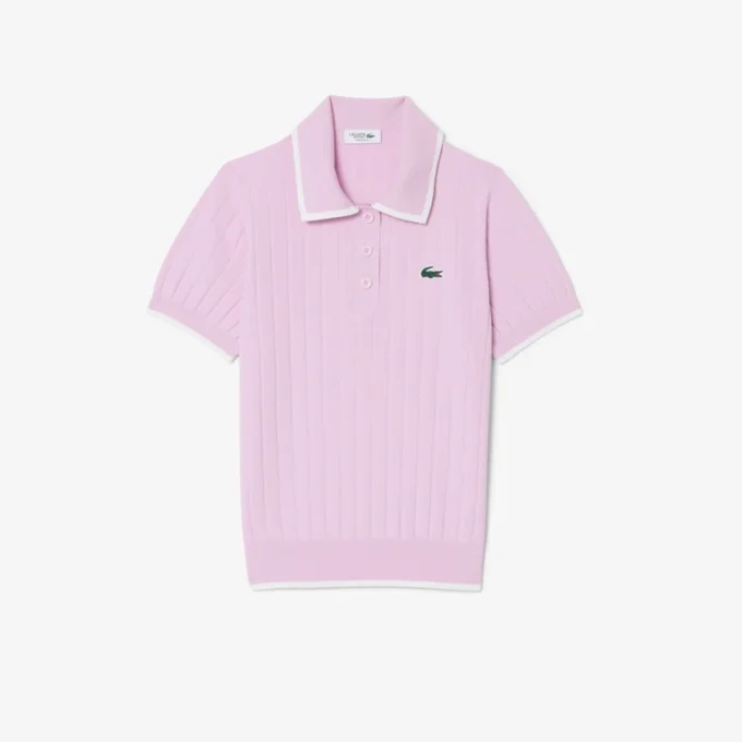 Damen-Golfpullover mit Polokragen und kurzen Ärmeln Damen-Golfpullover mit Polokragen und kurzen Ärmeln