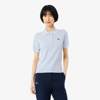 Damen-Golfpullover mit Polokragen und kurzen Ärmeln
