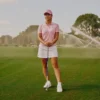 Damen-Golfpullover mit Polokragen und kurzen Ärmeln Damen-Golfpullover mit Polokragen und kurzen Ärmeln