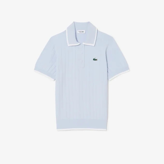 Damen-Golfpullover mit Polokragen und kurzen Ärmeln Damen-Golfpullover mit Polokragen und kurzen Ärmeln