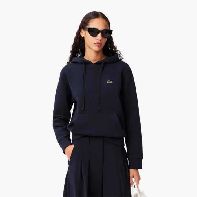 Damen-Hoodie mit lockerer Passform aus Piqué Damen-Hoodie mit lockerer Passform aus Piqué