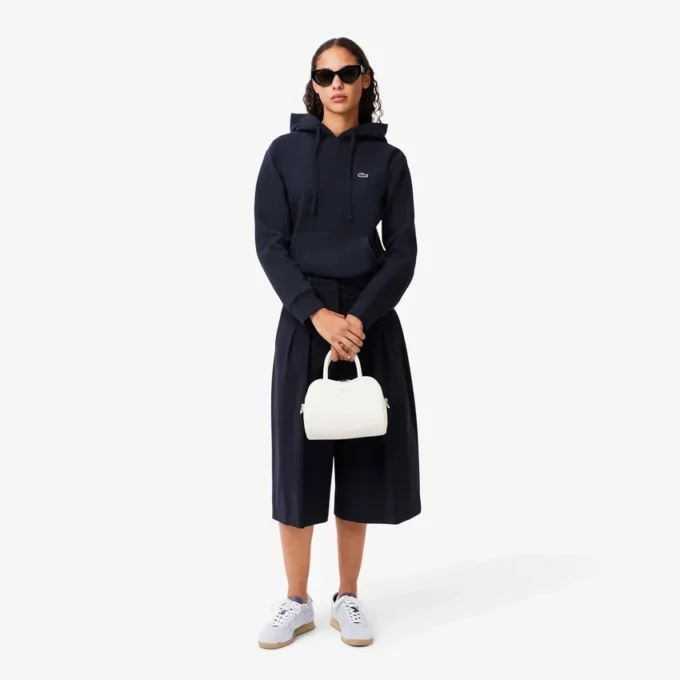 Damen-Hoodie mit lockerer Passform aus Piqué Damen-Hoodie mit lockerer Passform aus Piqué