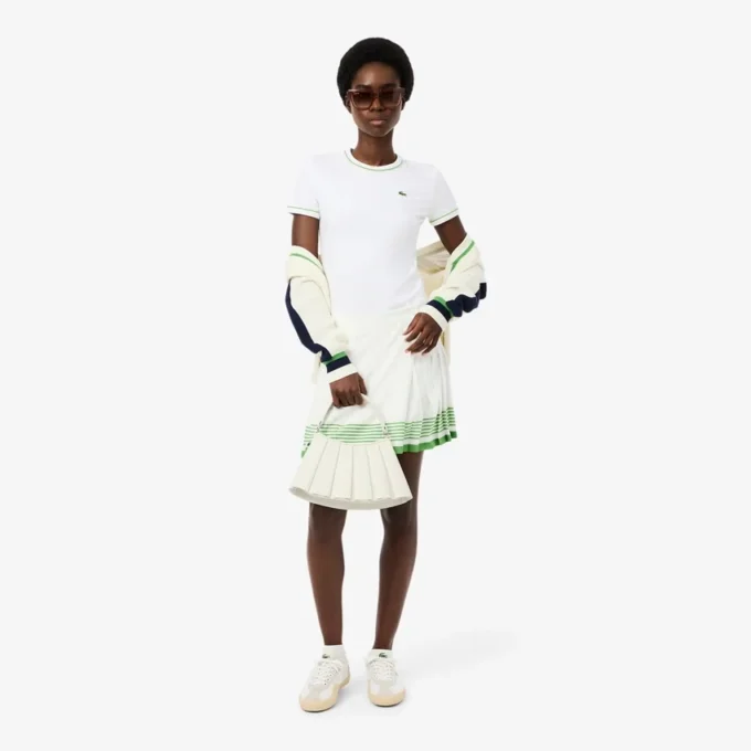 Damen-Jersey-T-Shirt mit Kontrastbesatz Damen-Jersey-T-Shirt mit Kontrastbesatz