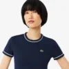 Damen-Jersey-T-Shirt mit Kontrastbesatz Damen-Jersey-T-Shirt mit Kontrastbesatz
