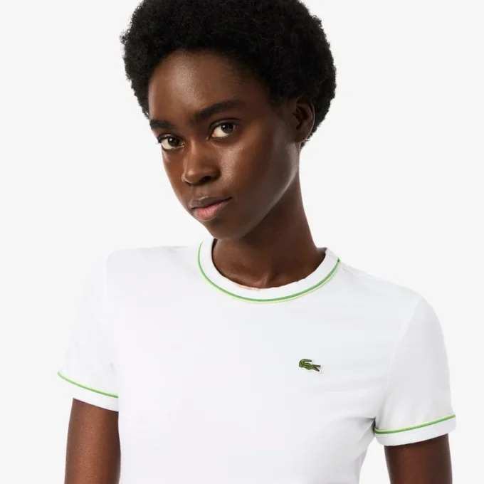 Damen-Jersey-T-Shirt mit Kontrastbesatz Damen-Jersey-T-Shirt mit Kontrastbesatz
