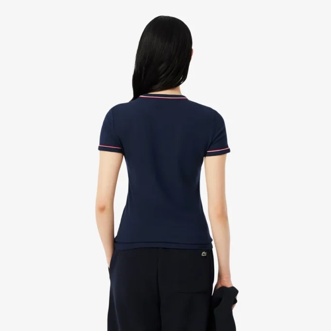 Damen-Jersey-T-Shirt mit Kontrastbesatz Damen-Jersey-T-Shirt mit Kontrastbesatz