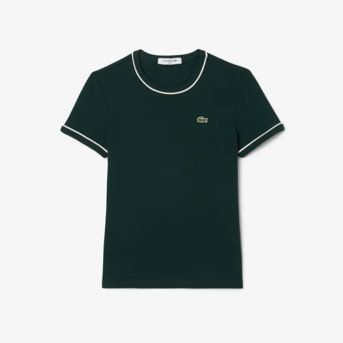 Damen-Jersey-T-Shirt mit Kontrastbesatz Damen-Jersey-T-Shirt mit Kontrastbesatz