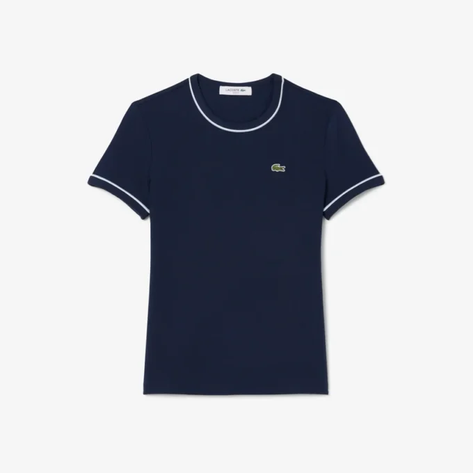 Damen-Jersey-T-Shirt mit Kontrastbesatz Damen-Jersey-T-Shirt mit Kontrastbesatz