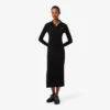 Damen-Kleid aus gerippter Baumwolle mit Polo-Kragen in Slim-Fit-Passform Damen-Kleid aus gerippter Baumwolle mit Polo-Kragen in Slim-Fit-Passform