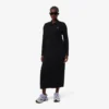 Damen-Kleid aus gerippter Baumwolle mit Polo-Kragen in Slim-Fit-Passform Damen-Kleid aus gerippter Baumwolle mit Polo-Kragen in Slim-Fit-Passform