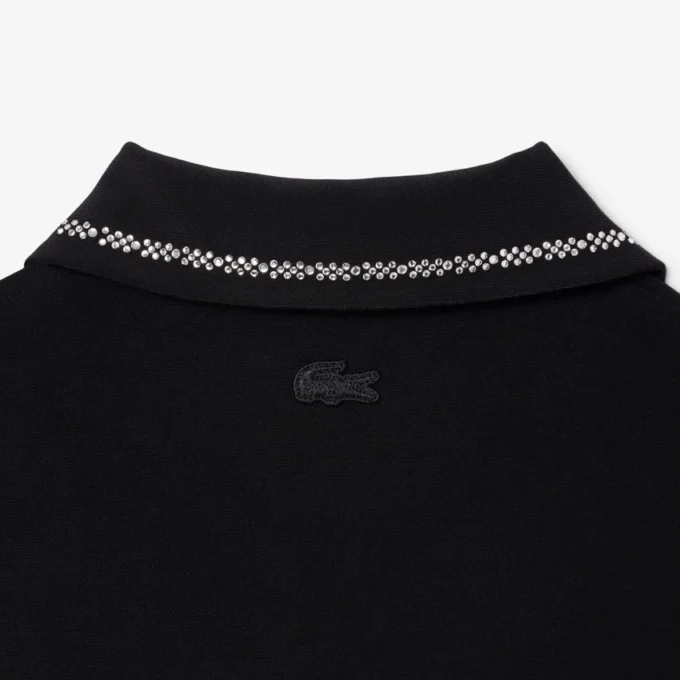 Damen-Kleid mit schmaler Passform, Diamanta-Krokodil-Logo und Polokragen Damen-Kleid mit schmaler Passform, Diamanta-Krokodil-Logo und Polokragen