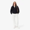 Damen-Piqué-Hoodie mit Reißverschluss Damen-Piqué-Hoodie mit Reißverschluss