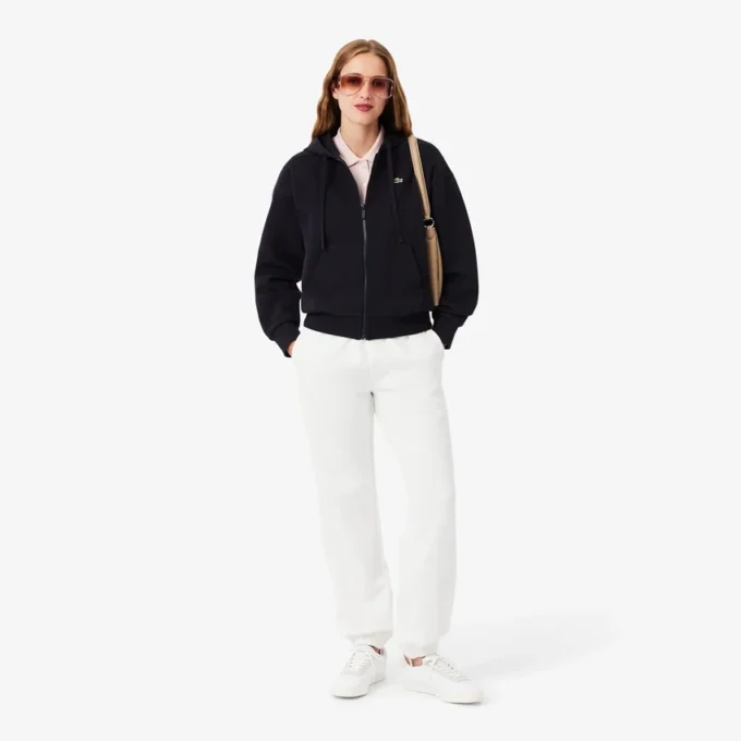 Damen-Piqué-Hoodie mit Reißverschluss Damen-Piqué-Hoodie mit Reißverschluss