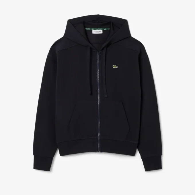 Damen-Piqué-Hoodie mit Reißverschluss Damen-Piqué-Hoodie mit Reißverschluss
