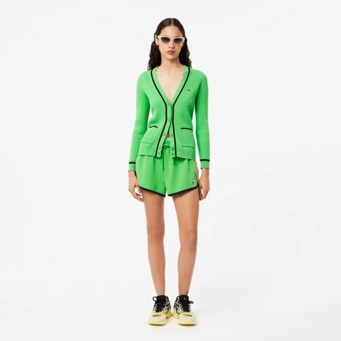 Damen-Piqué-Shorts mit Kontrasteinsätzen Damen-Piqué-Shorts mit Kontrasteinsätzen