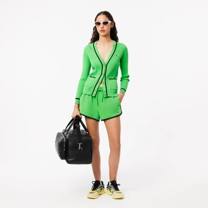 Damen-Piqué-Shorts mit Kontrasteinsätzen Damen-Piqué-Shorts mit Kontrasteinsätzen