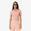 Damen-Poloshirt L.12.D Slim Fit aus gerippter Baumwolle Damen-Poloshirt L.12.D Slim Fit aus gerippter Baumwolle