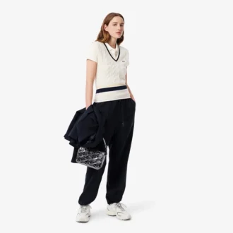 Damen-Poloshirt L.12.D Slim Fit aus gerippter Baumwolle Damen-Poloshirt L.12.D Slim Fit aus gerippter Baumwolle