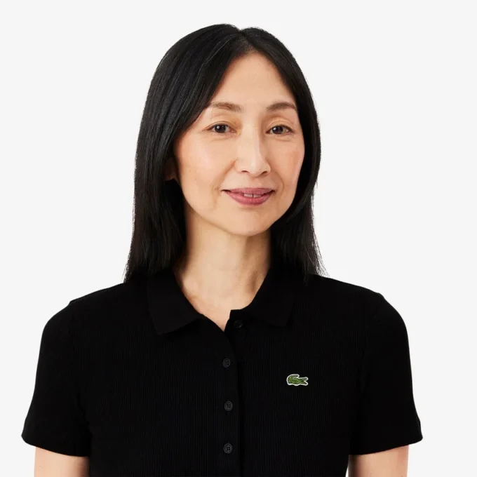 Damen-Poloshirt L.12.D Slim Fit aus gerippter Baumwolle Damen-Poloshirt L.12.D Slim Fit aus gerippter Baumwolle