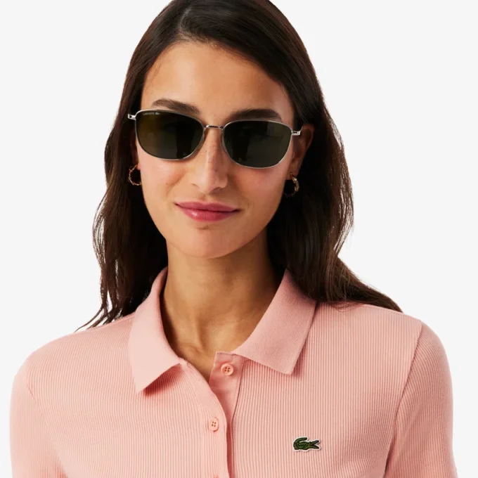 Damen-Poloshirt L.12.D Slim Fit aus gerippter Baumwolle Damen-Poloshirt L.12.D Slim Fit aus gerippter Baumwolle