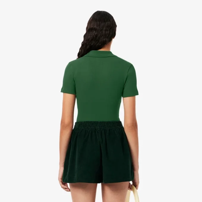 Damen-Poloshirt L.12.D Slim Fit aus gerippter Baumwolle Damen-Poloshirt L.12.D Slim Fit aus gerippter Baumwolle