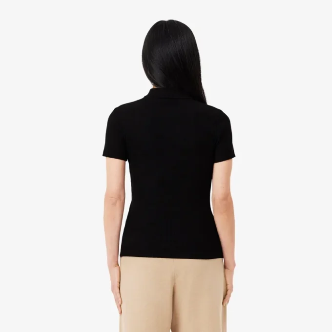 Damen-Poloshirt L.12.D Slim Fit aus gerippter Baumwolle Damen-Poloshirt L.12.D Slim Fit aus gerippter Baumwolle