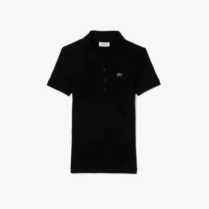 Damen-Poloshirt L.12.D Slim Fit aus gerippter Baumwolle Damen-Poloshirt L.12.D Slim Fit aus gerippter Baumwolle