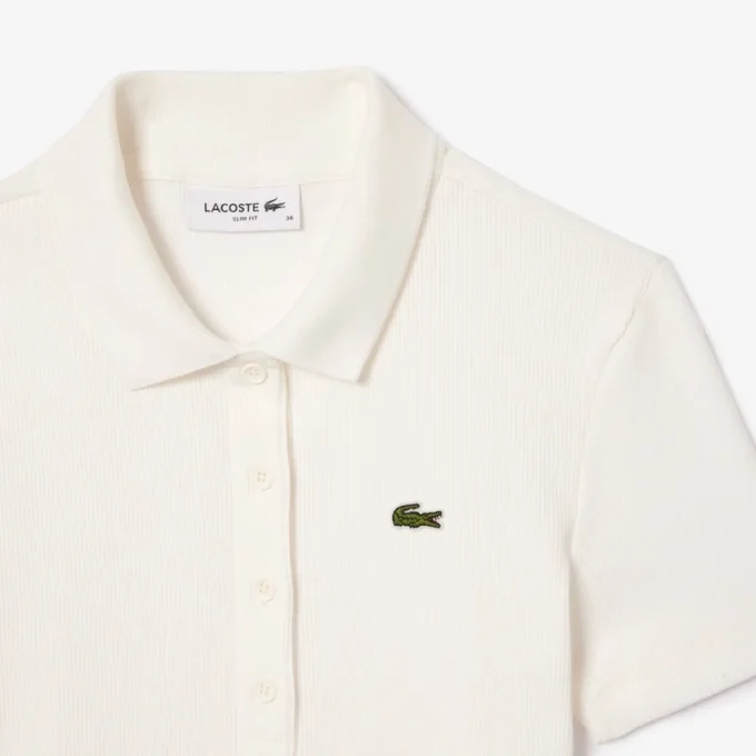 Damen-Poloshirt L.12.D Slim Fit aus gerippter Baumwolle Damen-Poloshirt L.12.D Slim Fit aus gerippter Baumwolle