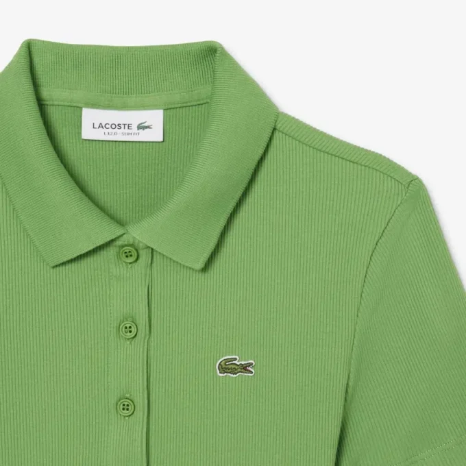 Damen-Poloshirt L.12.D Slim Fit aus gerippter Baumwolle Damen-Poloshirt L.12.D Slim Fit aus gerippter Baumwolle