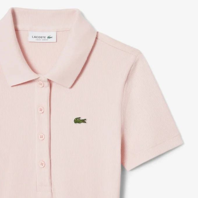 Damen-Poloshirt L.12.D Slim Fit aus gerippter Baumwolle Damen-Poloshirt L.12.D Slim Fit aus gerippter Baumwolle