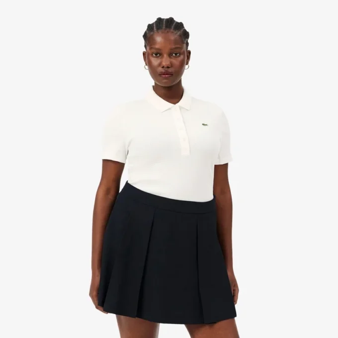 Damen-Poloshirt L.12.D Slim Fit aus gerippter Baumwolle Damen-Poloshirt L.12.D Slim Fit aus gerippter Baumwolle