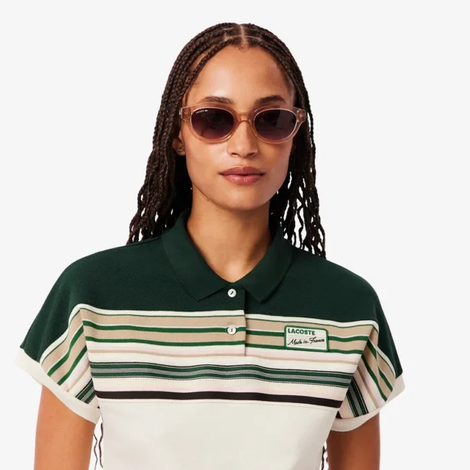 Damen-Poloshirt „Made in France“ in Slim Fit mit Streifen Damen-Poloshirt „Made in France“ in Slim Fit mit Streifen