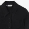 Damen-Poloshirt mit schmaler Passform aus flauschigem Rippstrick Damen-Poloshirt mit schmaler Passform aus flauschigem Rippstrick