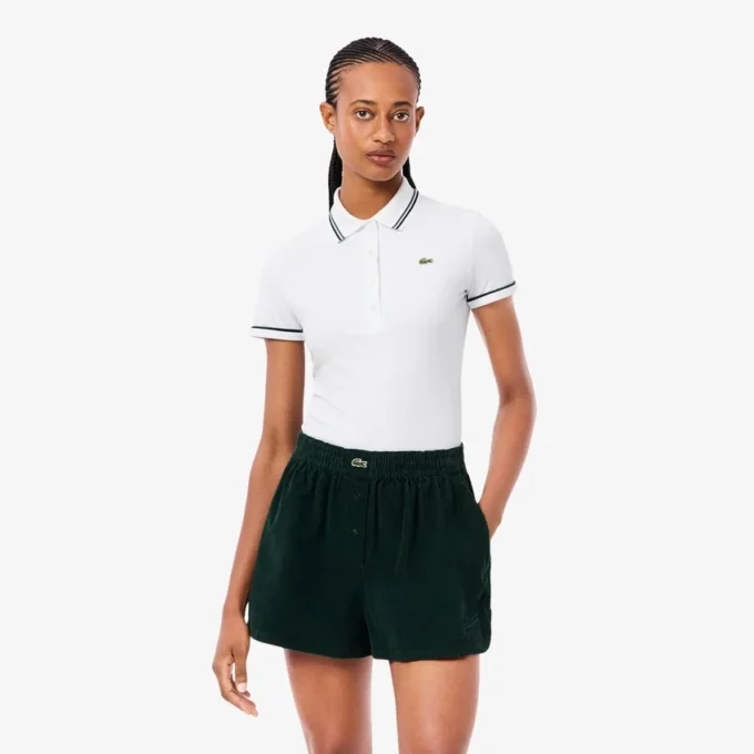 Damen-Poloshirt mit schmaler Passform und Zierdetails L.12.D Damen-Poloshirt mit schmaler Passform und Zierdetails L.12.D