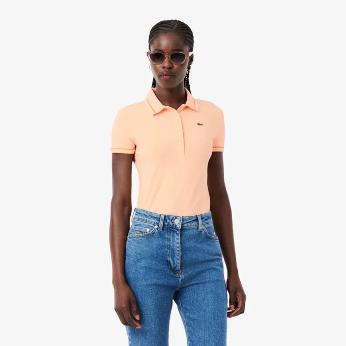 Damen-Poloshirt mit schmaler Passform und Zierdetails L.12.D Damen-Poloshirt mit schmaler Passform und Zierdetails L.12.D