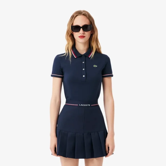 Damen-Poloshirt mit schmaler Passform und Zierdetails L.12.D Damen-Poloshirt mit schmaler Passform und Zierdetails L.12.D