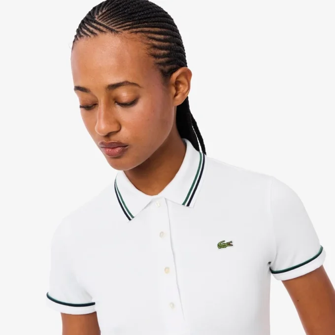 Damen-Poloshirt mit schmaler Passform und Zierdetails L.12.D Damen-Poloshirt mit schmaler Passform und Zierdetails L.12.D