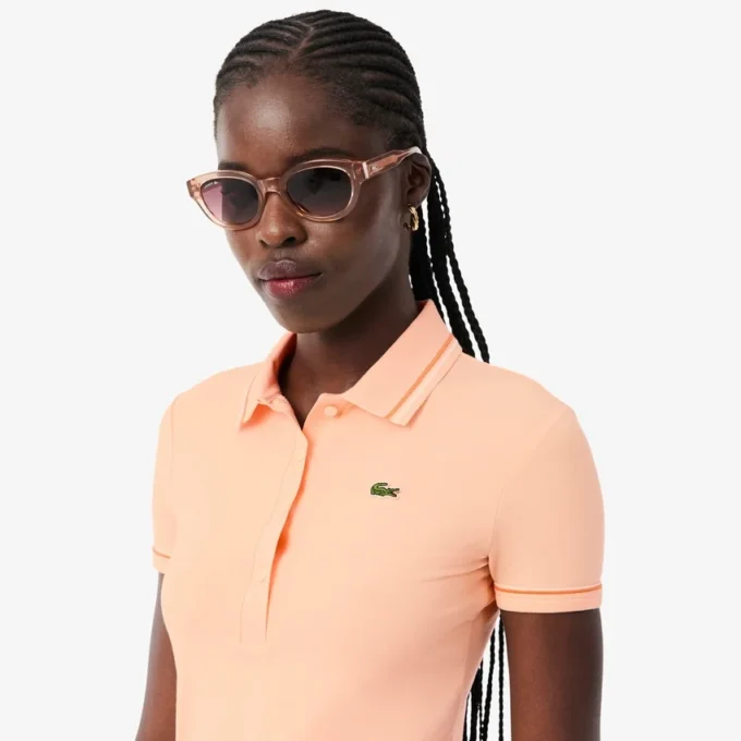 Damen-Poloshirt mit schmaler Passform und Zierdetails L.12.D Damen-Poloshirt mit schmaler Passform und Zierdetails L.12.D
