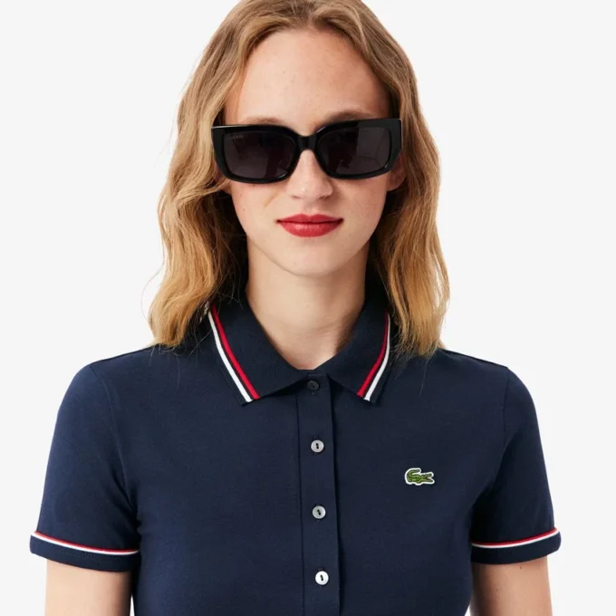Damen-Poloshirt mit schmaler Passform und Zierdetails L.12.D Damen-Poloshirt mit schmaler Passform und Zierdetails L.12.D