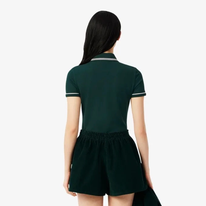Damen-Poloshirt mit schmaler Passform und Zierdetails L.12.D Damen-Poloshirt mit schmaler Passform und Zierdetails L.12.D