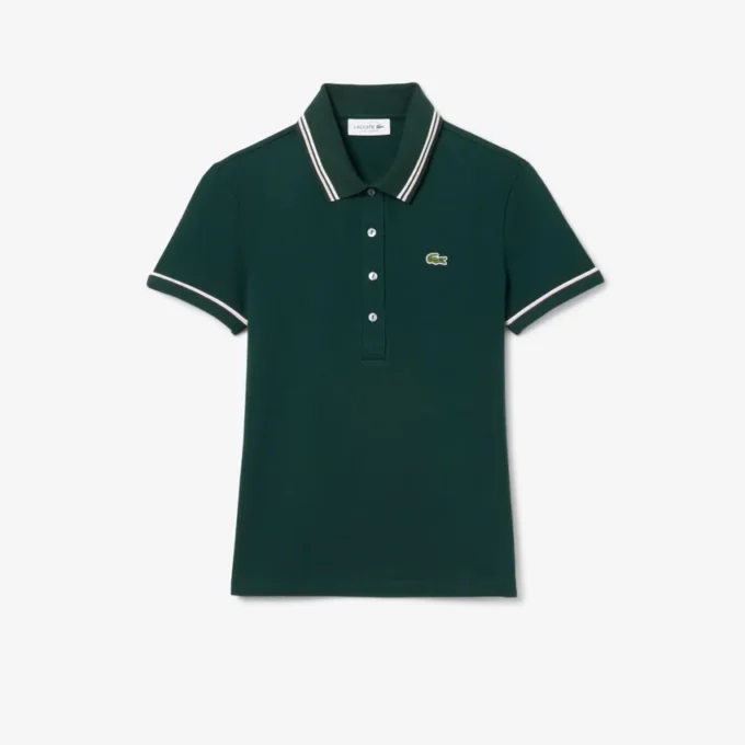Damen-Poloshirt mit schmaler Passform und Zierdetails L.12.D Damen-Poloshirt mit schmaler Passform und Zierdetails L.12.D