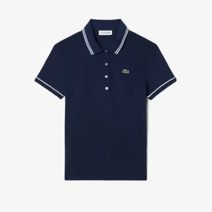 Damen-Poloshirt mit schmaler Passform und Zierdetails L.12.D Damen-Poloshirt mit schmaler Passform und Zierdetails L.12.D