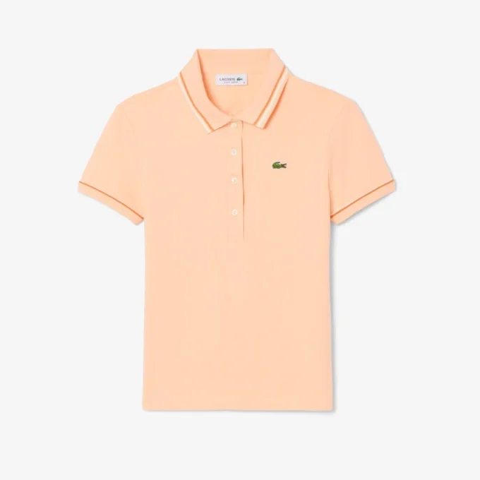 Damen-Poloshirt mit schmaler Passform und Zierdetails L.12.D Damen-Poloshirt mit schmaler Passform und Zierdetails L.12.D