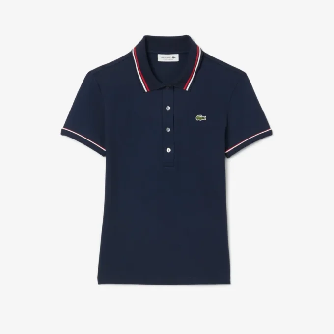 Damen-Poloshirt mit schmaler Passform und Zierdetails L.12.D Damen-Poloshirt mit schmaler Passform und Zierdetails L.12.D