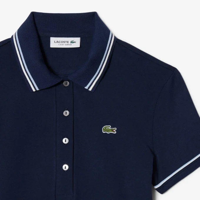 Damen-Poloshirt mit schmaler Passform und Zierdetails L.12.D Damen-Poloshirt mit schmaler Passform und Zierdetails L.12.D
