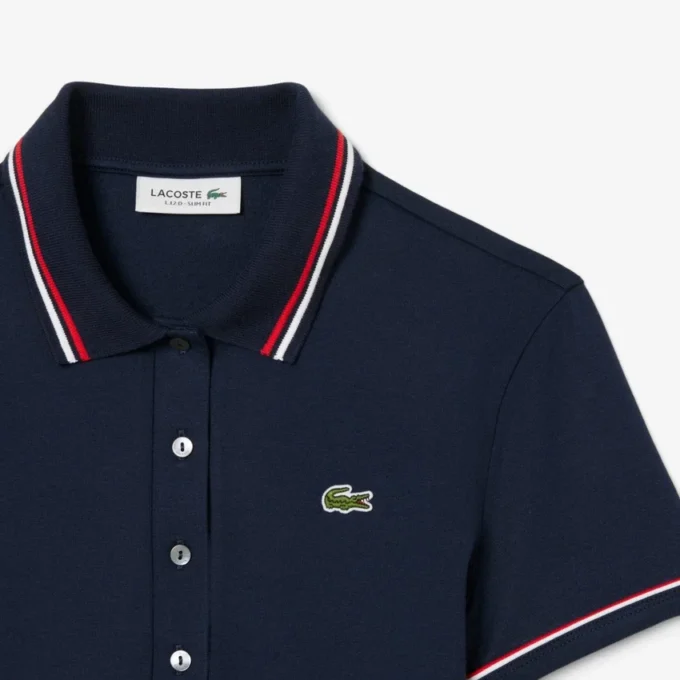 Damen-Poloshirt mit schmaler Passform und Zierdetails L.12.D Damen-Poloshirt mit schmaler Passform und Zierdetails L.12.D