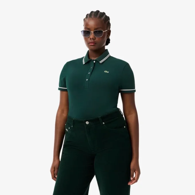 Damen-Poloshirt mit schmaler Passform und Zierdetails L.12.D Damen-Poloshirt mit schmaler Passform und Zierdetails L.12.D