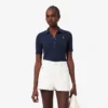 Damen-Poloshirt „Slim Fit Pointelle“ mit L.12.D-Logo Damen-Poloshirt „Slim Fit Pointelle“ mit L.12.D-Logo