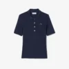 Damen-Poloshirt „Slim Fit Pointelle“ mit L.12.D-Logo Damen-Poloshirt „Slim Fit Pointelle“ mit L.12.D-Logo