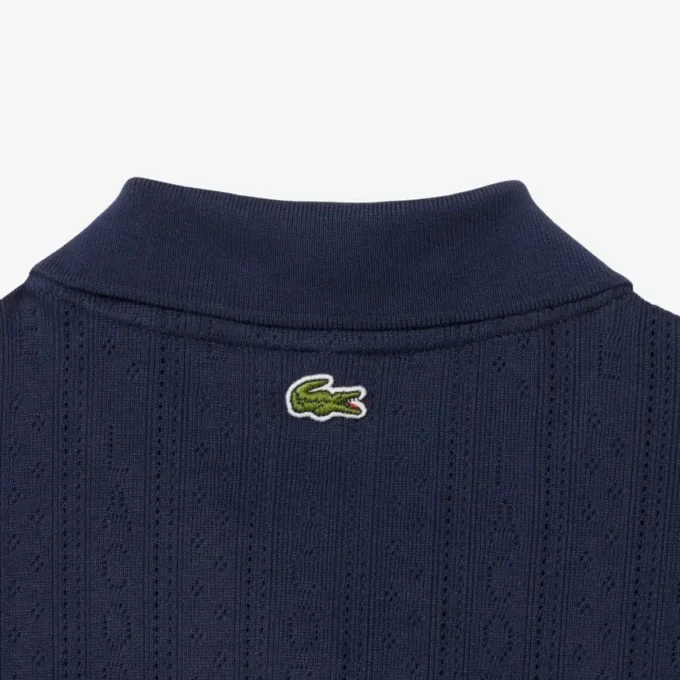 Damen-Poloshirt „Slim Fit Pointelle“ mit L.12.D-Logo Damen-Poloshirt „Slim Fit Pointelle“ mit L.12.D-Logo